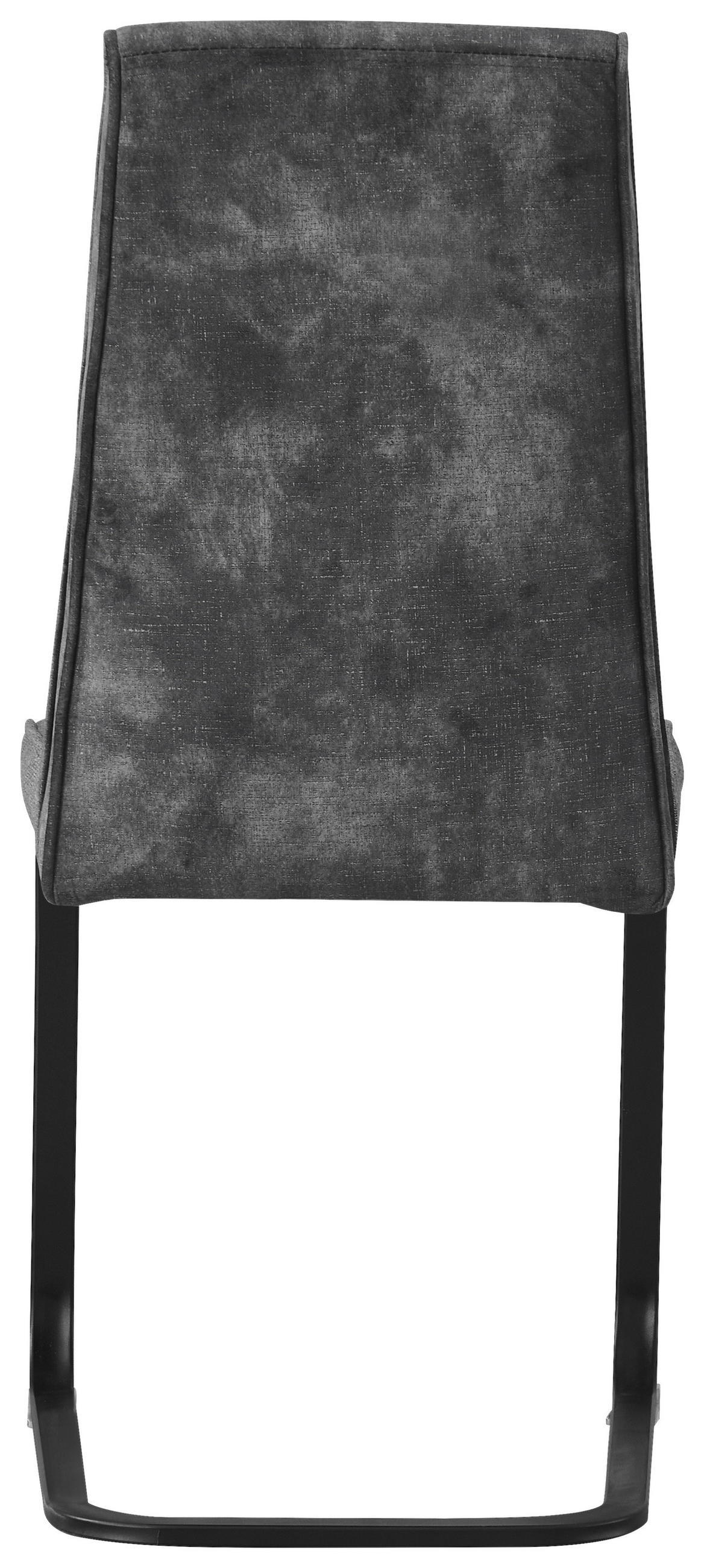 SCHWINGSTUHL  in Eisen Mikrofaser, Leinenoptik  - Dunkelgrau/Schwarz, KONVENTIONELL, Holz/Textil (46/94/62cm) - MID.YOU