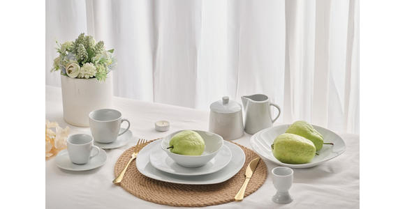 KOMBISERVICE Weiß Ascona 62-teilig 6 Personen  - Weiß, Basics, Keramik - Novel