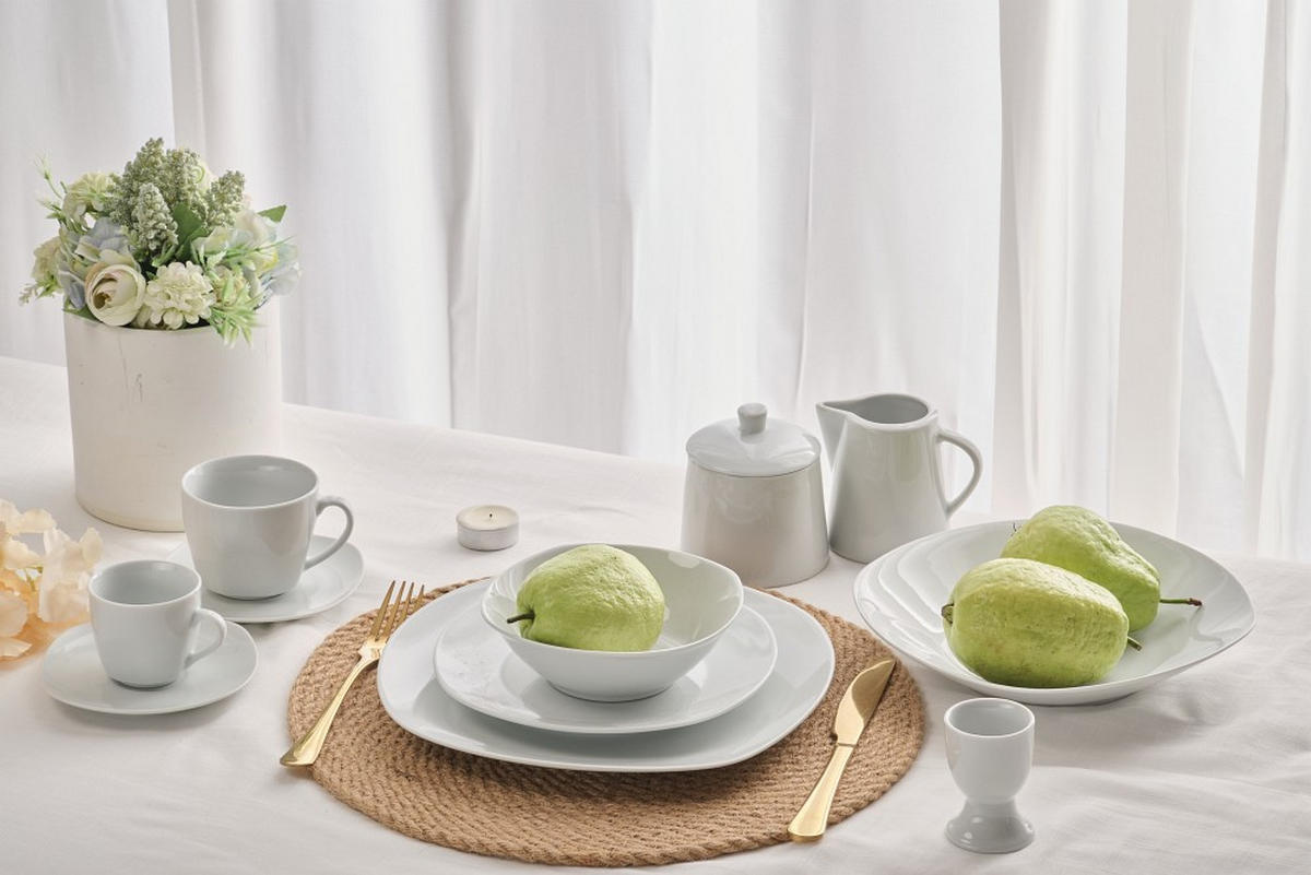 ÉTKÉSZLET 62 részes  - fehér, Basics, kerámia - Novel