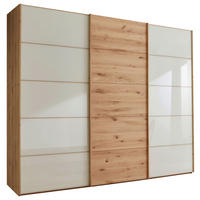 SCHWEBETÜRENSCHRANK in Eiche Bianco, Champagner  - Eiche Bianco/Champagner, Natur, Glas/Holz (300/217/67cm) - Linea Natura