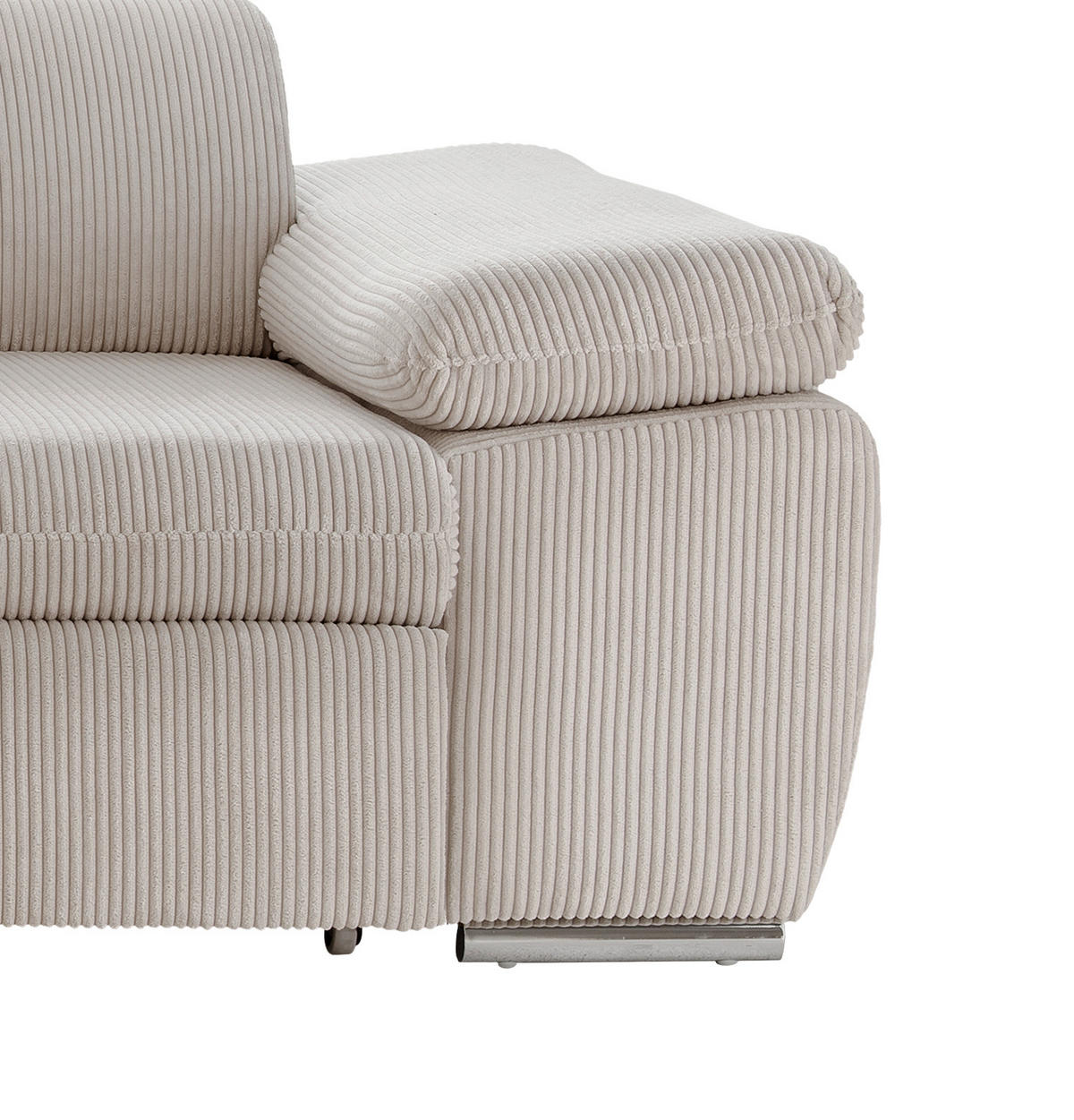 ECKSOFA in Cord Beige  - Chromfarben/Beige, Design, Textil/Metall (228/283cm) - Livetastic