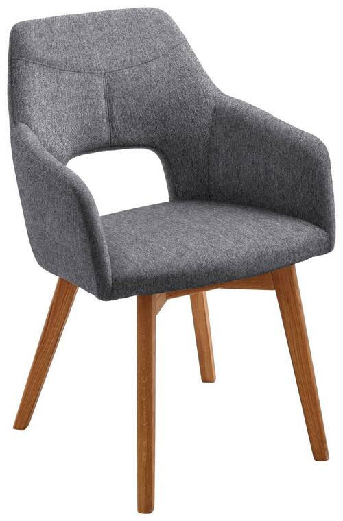 ARMLEHNSTUHL  in Webstoff  - Eichefarben/Anthrazit, Design, Holz/Textil (57/84/57cm) - Voleo