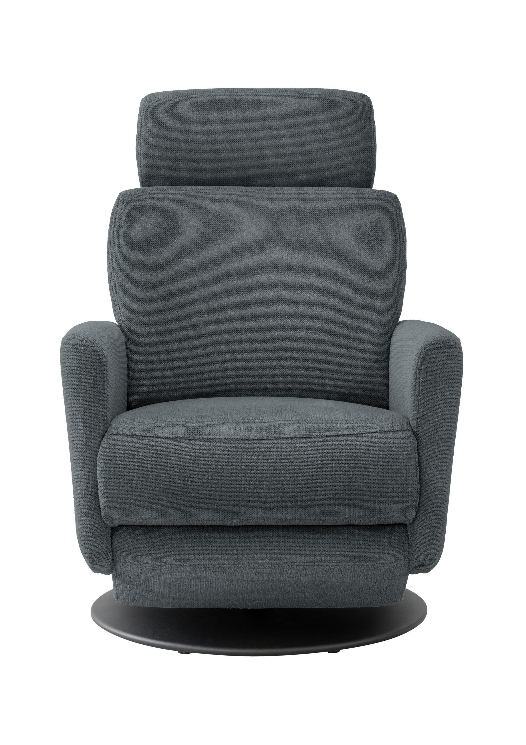 RELAXSESSEL Chenille Rücken echt    - Anthrazit/Schwarz, MODERN, Textil/Metall (77/105/87cm) - Livetastic
