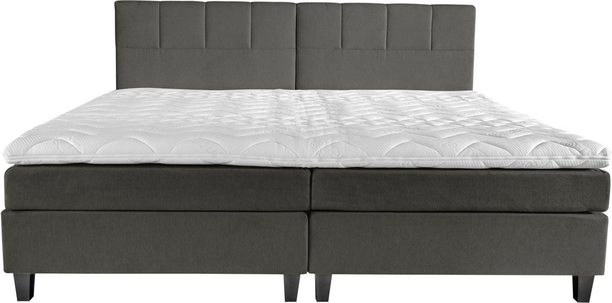 BOXSPRINGBETT 240/200 cm  in Dunkelgrau  - Wengefarben/Dunkelgrau, Trend, Holz/Textil (240/200cm) - Esposa