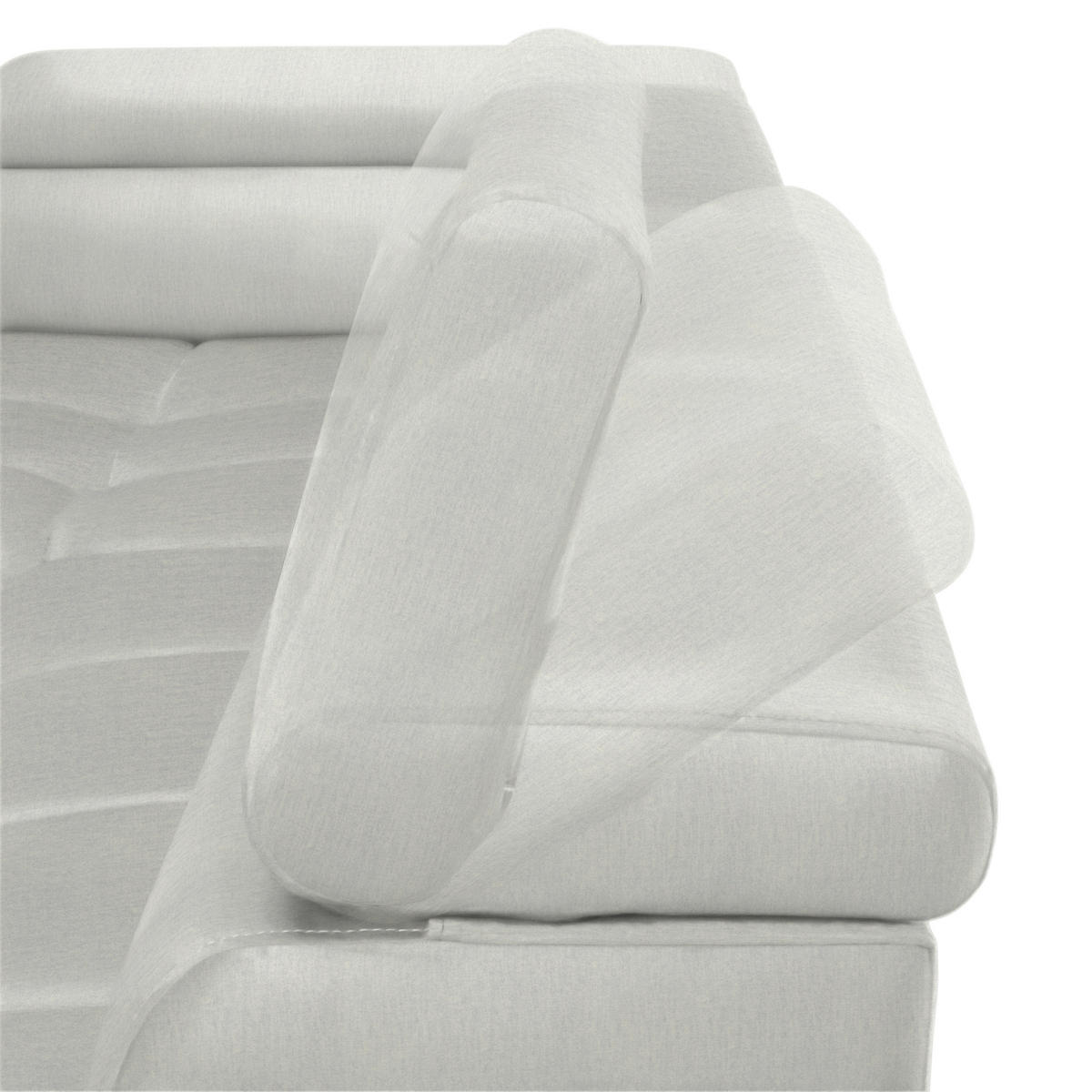 ECKSOFA in Samt, Webstoff Creme  - Creme/Schwarz, Design, Textil/Metall (177/270cm) - Welnova