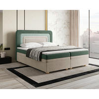 BOXBETT 160/200 cm  in Dunkelgrün, Beige, Mintgrün  - Dunkelgrün/Beige, MODERN, Holz/Kunststoff (160/200cm) - MID.YOU