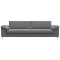 3-SITZER-SOFA Flachgewebe Grau  - Schwarz/Alufarben, Design, Textil/Metall (241/84,5/92cm) - Livetastic