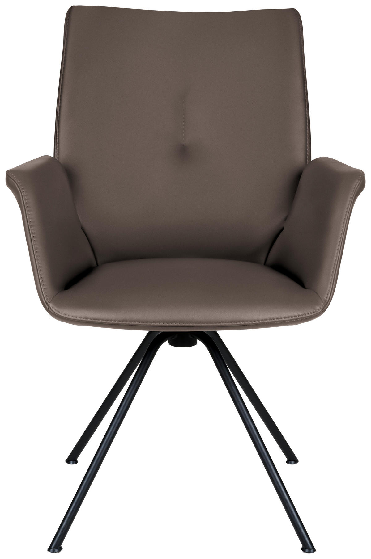 ARMLEHNSTUHL  in Stahl Echtleder pigmentiert  - Schwarz/Braun, Design, Leder/Metall (65/91/63cm) - Dieter Knoll