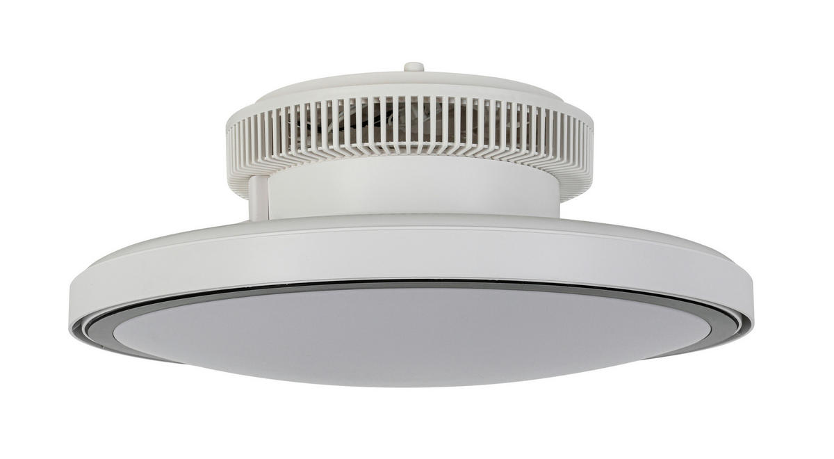 DECKENVENTILATOR - Schwarz/Weiß, Trend, Kunststoff/Metall (46/19,5cm) - Mican