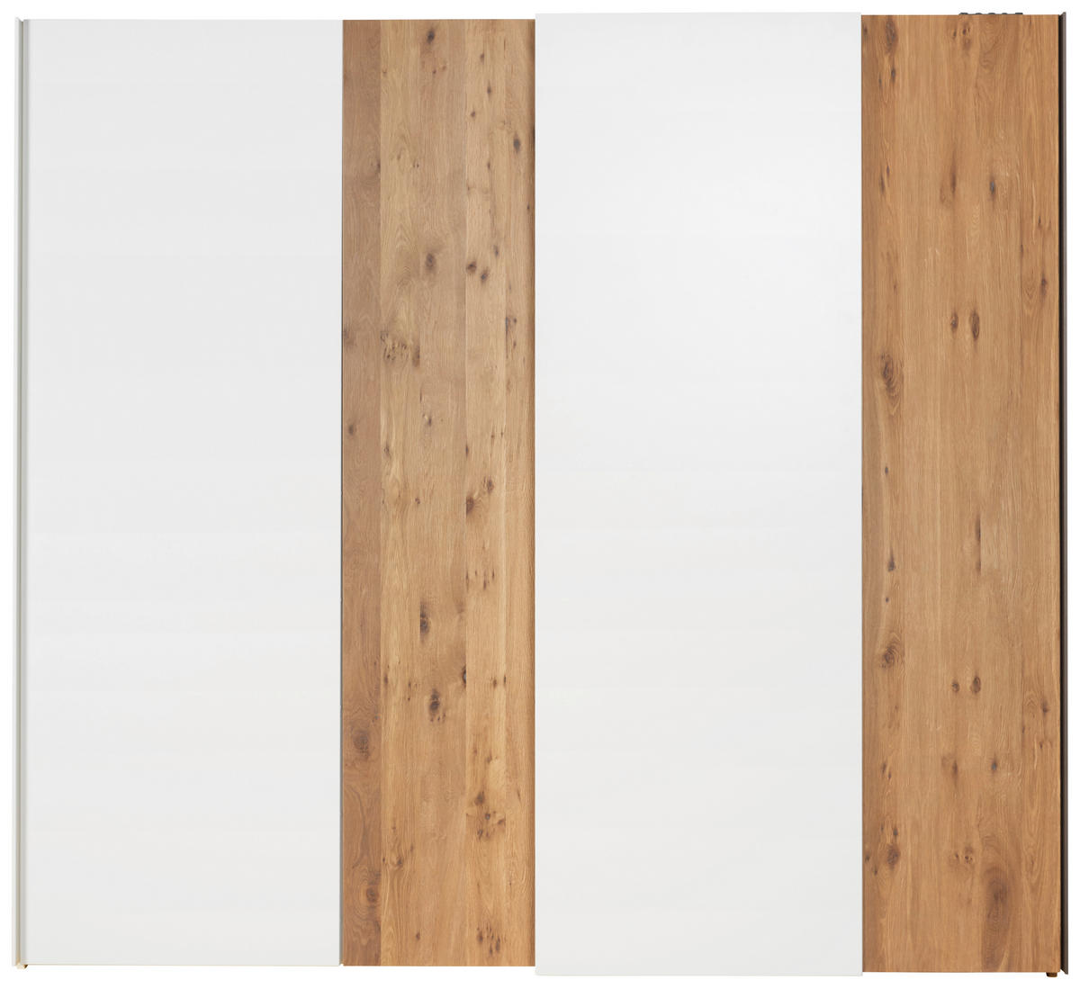 SCHWEBETÜRENSCHRANK in Weiss, Eichefarben  - Weiss/Eichefarben, Natur, Holz/Holzwerkstoff (250,5/231/68,6cm) - Valdera