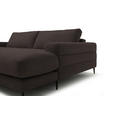 ECKSOFA  in Flachgewebe Braun  253/177 cm  - Schwarz/Braun, Design, Textil/Metall (253/177cm) - Dieter Knoll