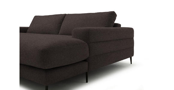 ECKSOFA  in Flachgewebe Braun  253/177 cm  - Schwarz/Braun, Design, Textil/Metall (253/177cm) - Dieter Knoll