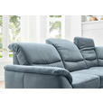 ECKSOFA Blau Mikrofaser  - Wildeiche/Blau, KONVENTIONELL, Holz/Textil (254/224cm) - Carryhome
