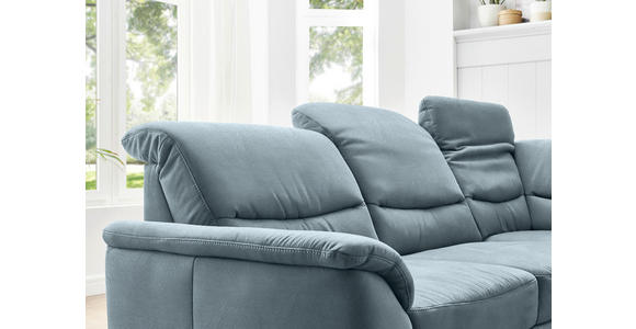 ECKSOFA Blau Mikrofaser  - Wildeiche/Blau, KONVENTIONELL, Holz/Textil (254/224cm) - Carryhome