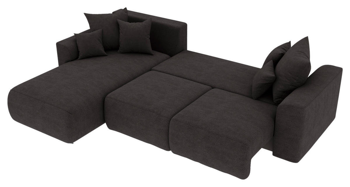 ECKSOFA in Lederlook Dunkelbraun  195/293 cm  - Chromfarben/Dunkelbraun, KONVENTIONELL, Kunststoff/Textil (195/293cm) - Carryhome