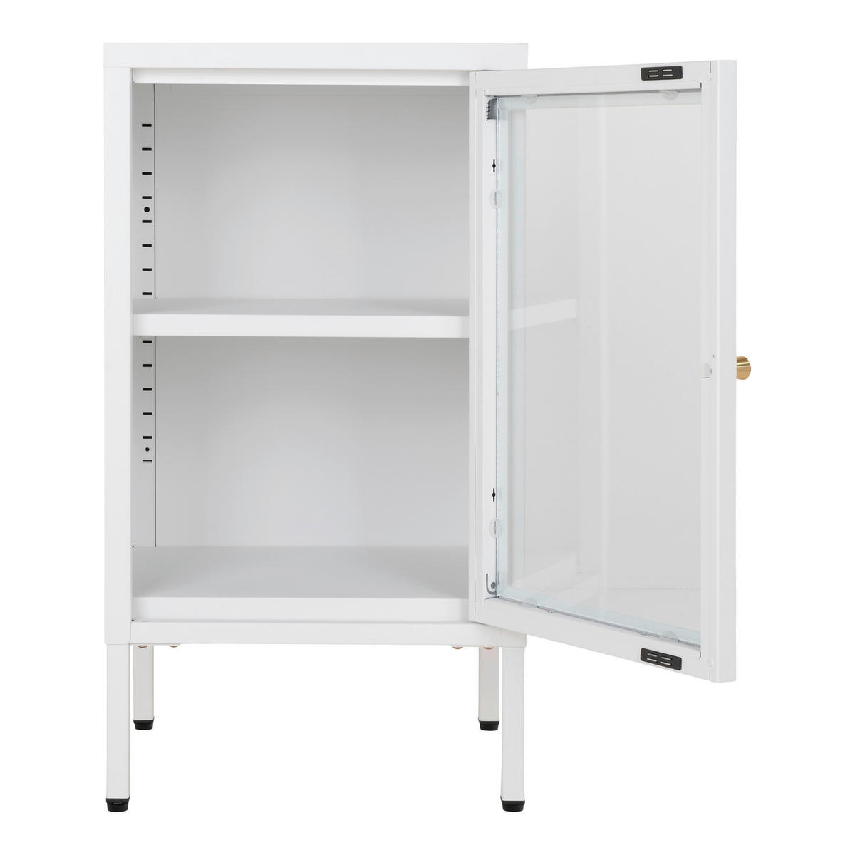 GARDEROBENSCHRANK DALBY  in 38/70/35 cm  - Messingfarben/Weiß, Design, Glas/Metall (38/70/35cm) - MID.YOU