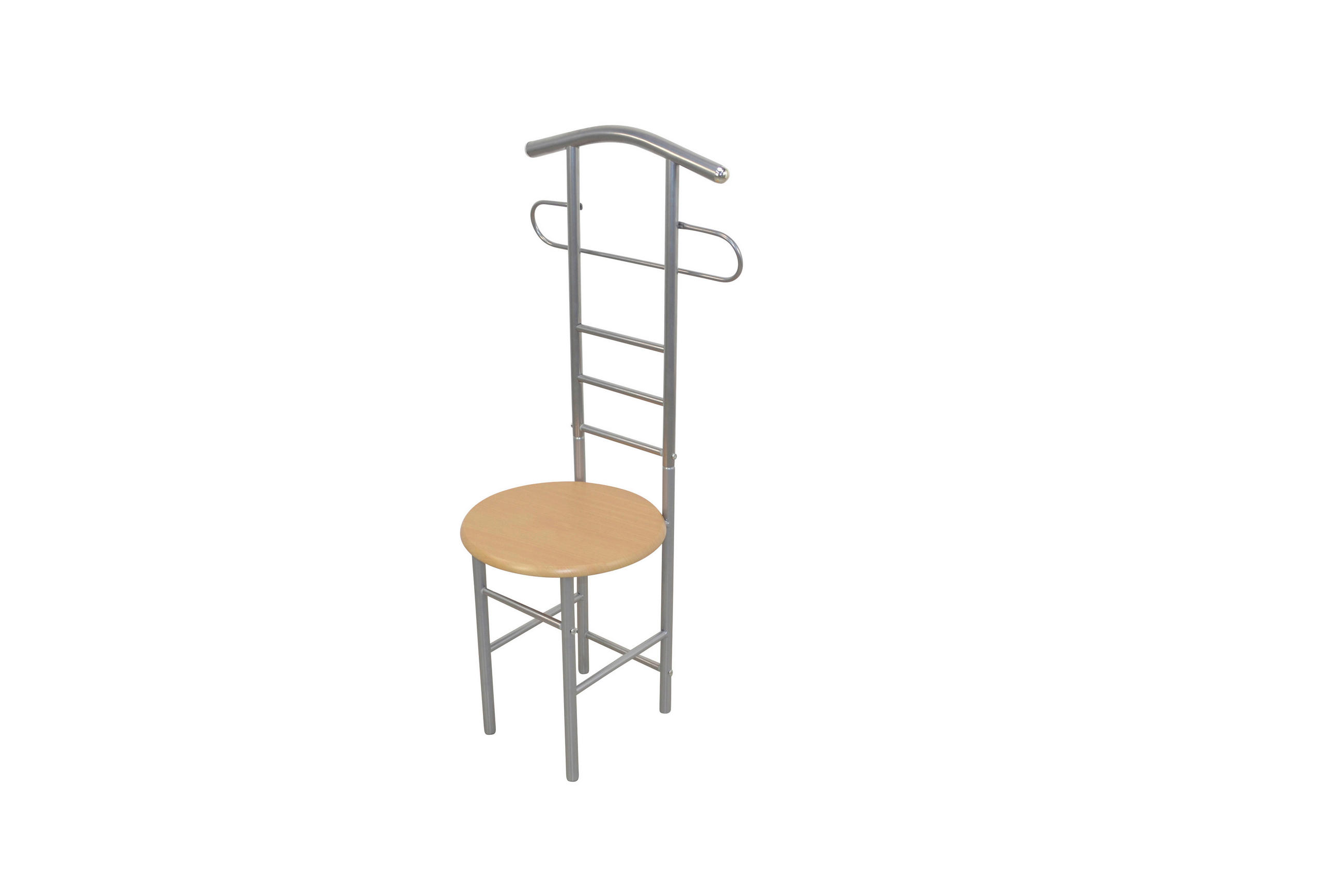 HERRENDIENER in Buchefarben, Alufarben   - Buchefarben/Alufarben, Design, Holzwerkstoff/Metall (47/53/118cm) - MID.YOU