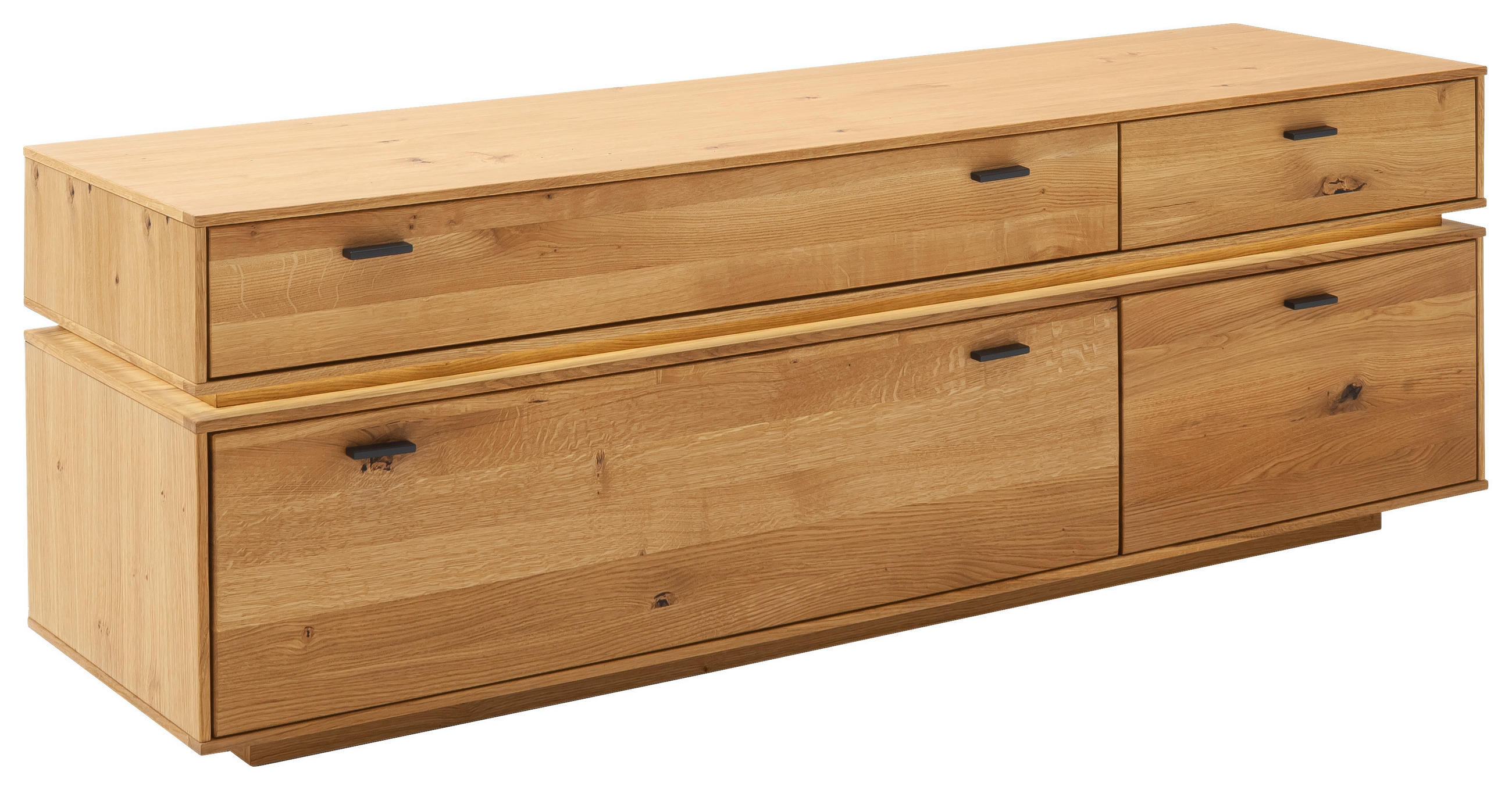 LOWBOARD 183/62/51 cm  - Wildeiche/Anthrazit, Natur, Holz/Holzwerkstoff (183/62/51cm) - MID.YOU