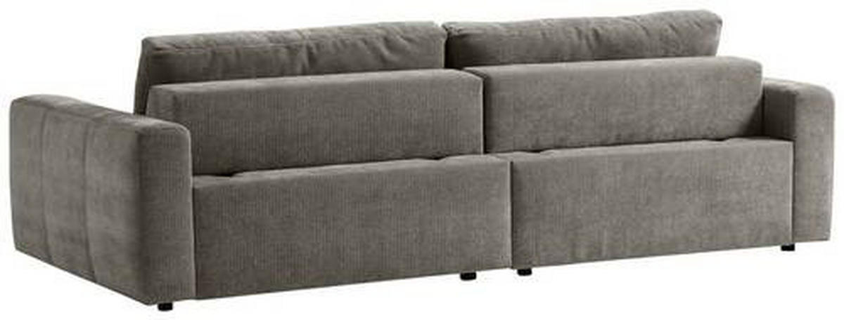 BIGSOFA in Cord Graubraun  - Graubraun/Schwarz, Modern, Textil (264/83/126cm) - Trendmanufaktur