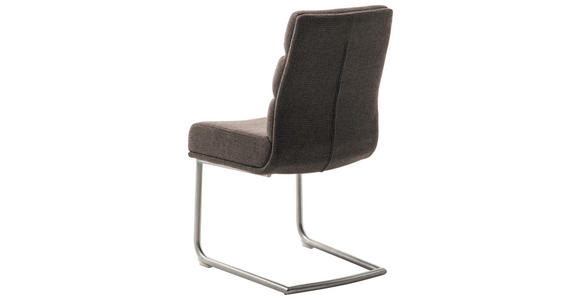 SCHWINGSTUHL in Edelstahl Webstoff - Edelstahlfarben/Cappuccino, Design, Textil/Metall (47/90/64cm) - Dieter Knoll