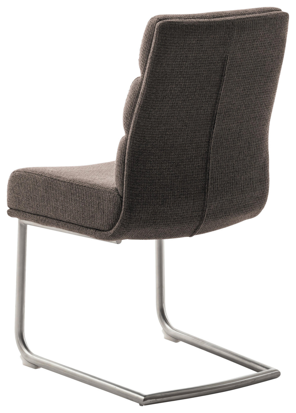 SCHWINGSTUHL  in Edelstahl Webstoff  - Edelstahlfarben/Cappuccino, Design, Textil/Metall (47/90/64cm) - Dieter Knoll