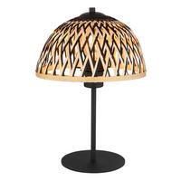 TISCHLEUCHTE - Schwarz/Naturfarben, Natur, Naturmaterialien/Metall (25/37cm) - Globo