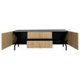 LOWBOARD LINO in 150/50/40 cm - Eichefarben/Schwarz, Design, Holzwerkstoff/Metall (150/50/40cm) - Xora