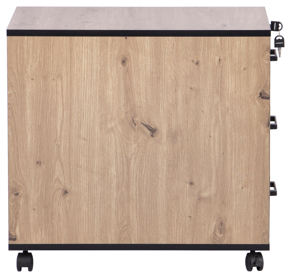 ROLLCONTAINER 43/56/60 cm  - Schwarz/Eiche Artisan, MODERN, Holzwerkstoff/Kunststoff (43/56/60cm) - Livetastic