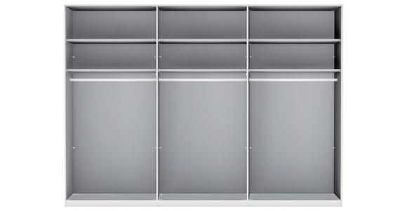 DREHTÜRENSCHRANK 300/236/58 cm 6-türig Weiß, Eiche Bianco - Schieferfarben/Eiche Bianco, Design, Glas/Holzwerkstoff (300/236/58cm) - Novel