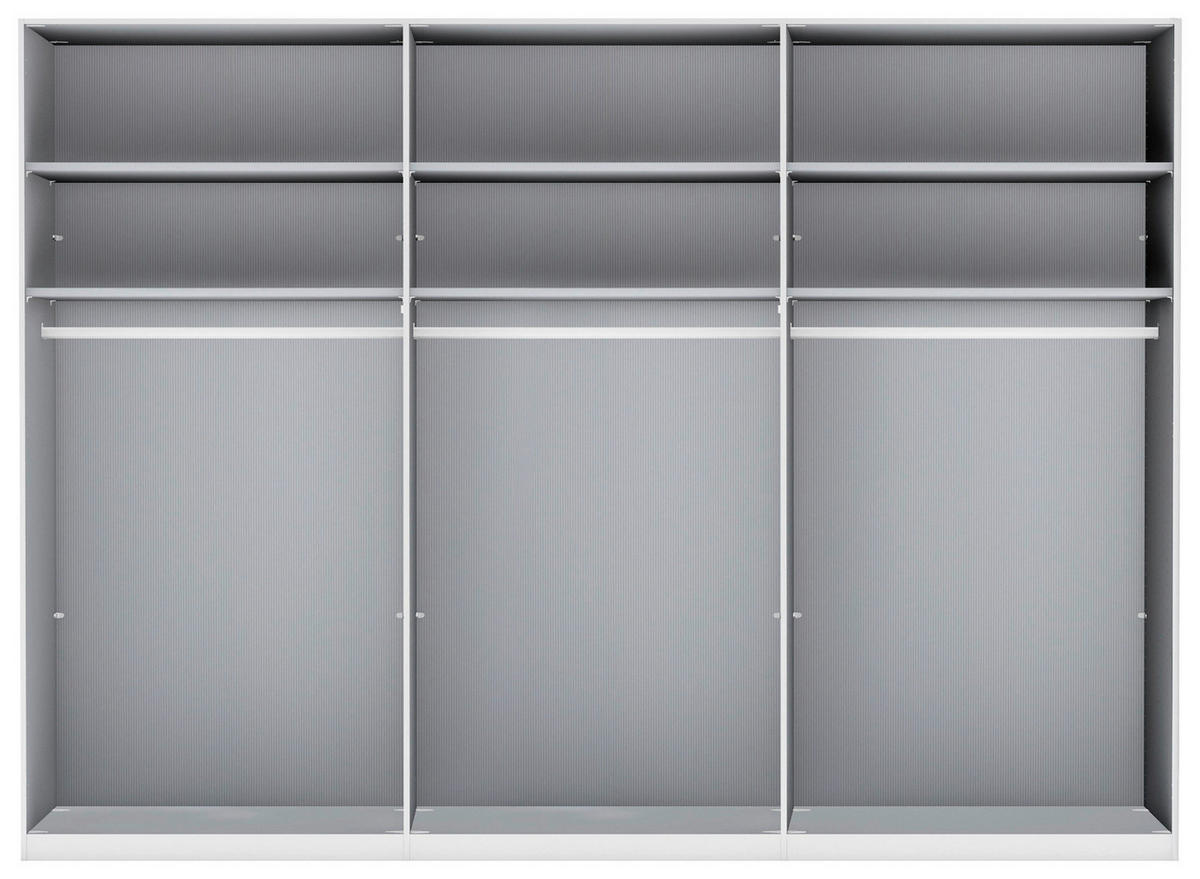 DREHTÜRENSCHRANK in Weiss, Eiche Bianco  - Schieferfarben/Weiss, Design, Glas/Holzwerkstoff (300/216/58cm) - Novel