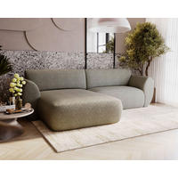 ECKSOFA SOLIS in Chenille Taupe  170/288 cm  - Taupe/Schwarz, Design, Kunststoff/Textil (170/288cm) - Livetastic