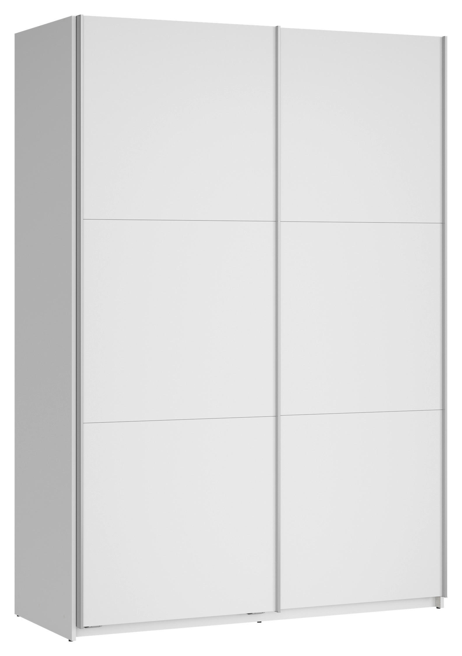 SCHWEBETÜRENSCHRANK 153/218,5/60 cm 2-türig  - Silberfarben/Weiß, MODERN, Holzwerkstoff (153/218,5/60cm) - MID.YOU