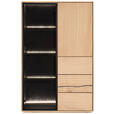 HIGHBOARD Schwarz, Eichefarben  83/129/40 cm  - Eichefarben/Schwarz, Natur, Glas/Holz (83/129/40cm) - Waldwelt