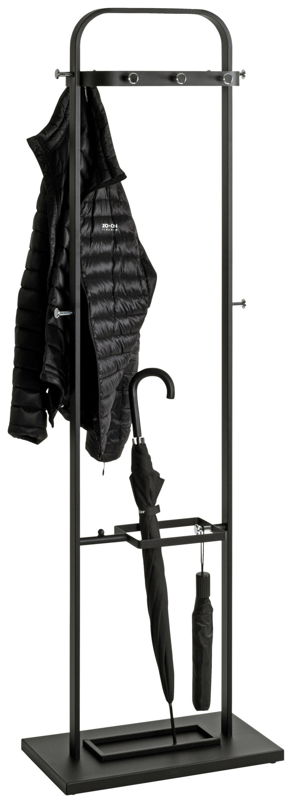 GARDEROBENSTÄNDER in Schwarz, Chromfarben 54/175/33 cm   - Chromfarben/Schwarz, Design, Metall (54/175/33cm)