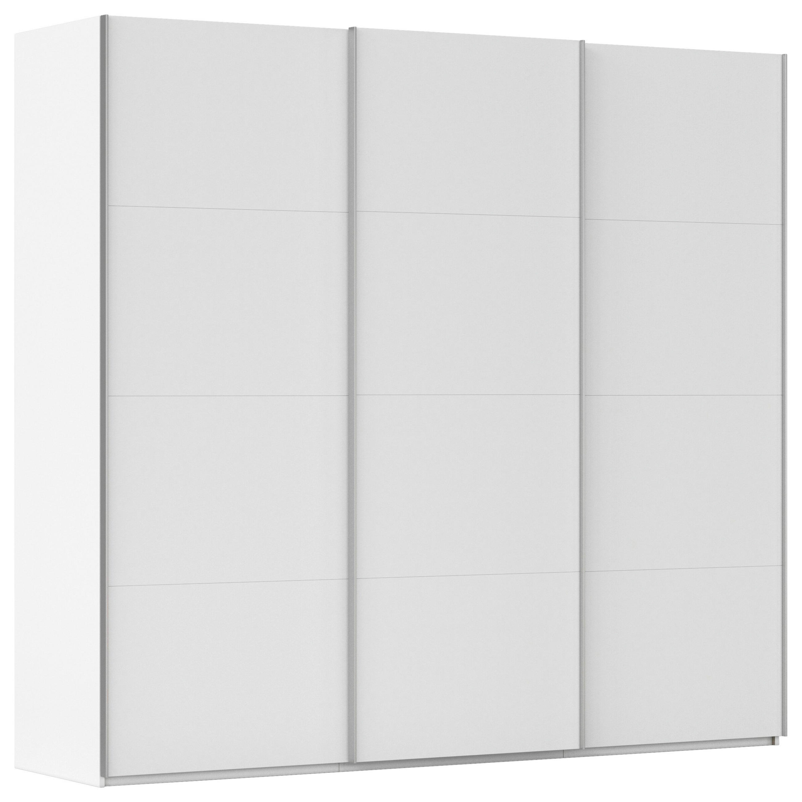 SCHWEBETÜRENSCHRANK 242/236/68 cm 3-türig Weiß  - Alufarben/Weiß, Basics, Holzwerkstoff/Metall (242/236/68cm) - Novel