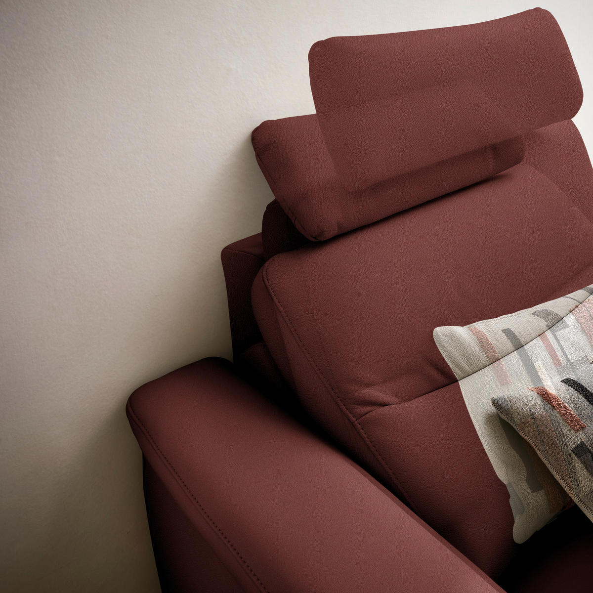 ECKSOFA  in Echtleder Rotbraun  280/249 cm  - Rotbraun/Anthrazit, Design, Leder/Metall (280/249cm) - Himolla Komfortklass