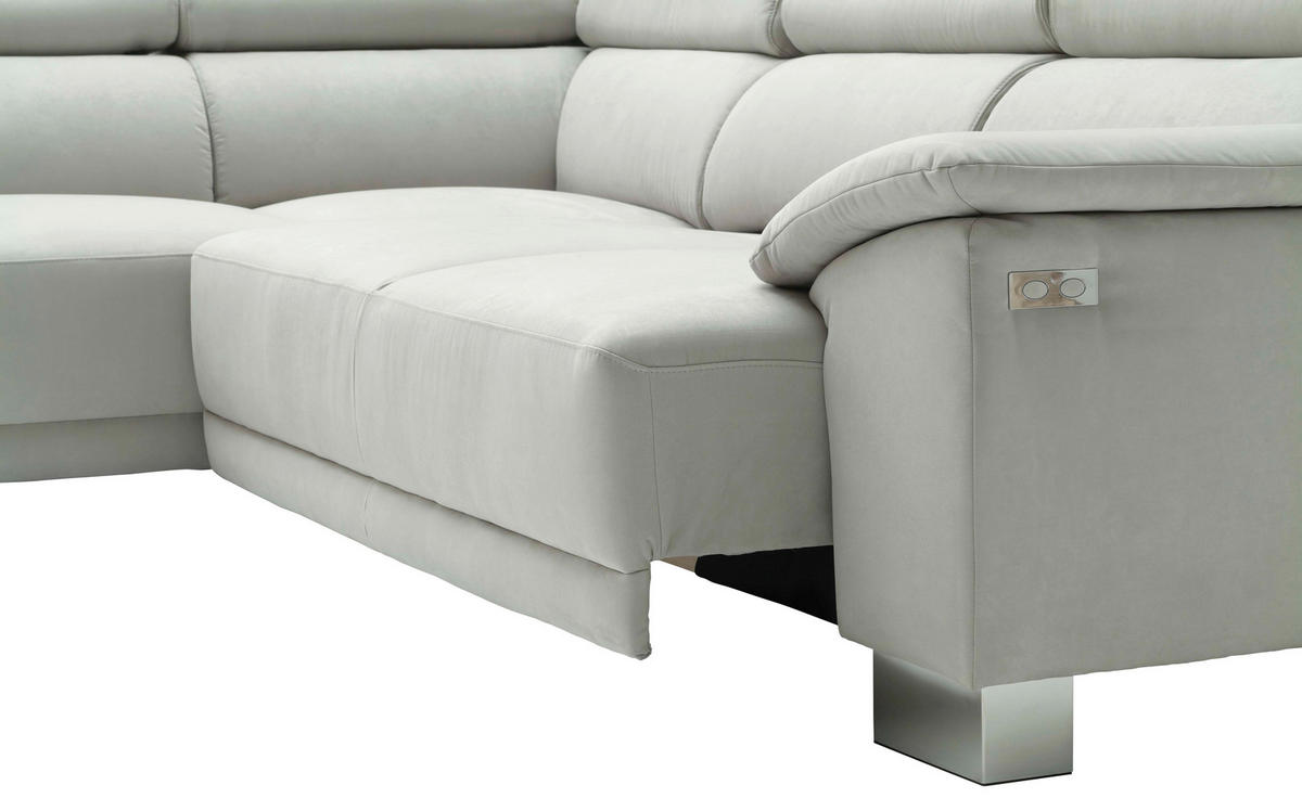 ECKSOFA in Mikrofaser Gelb, Orange  - Chromfarben/Gelb, Design, Holz/Textil (205/270cm) - Pure Home Lifestyle