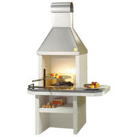 HOLZKOHLEGRILL - Weiss, Design, Stein (110/180/80cm) - Nouvel