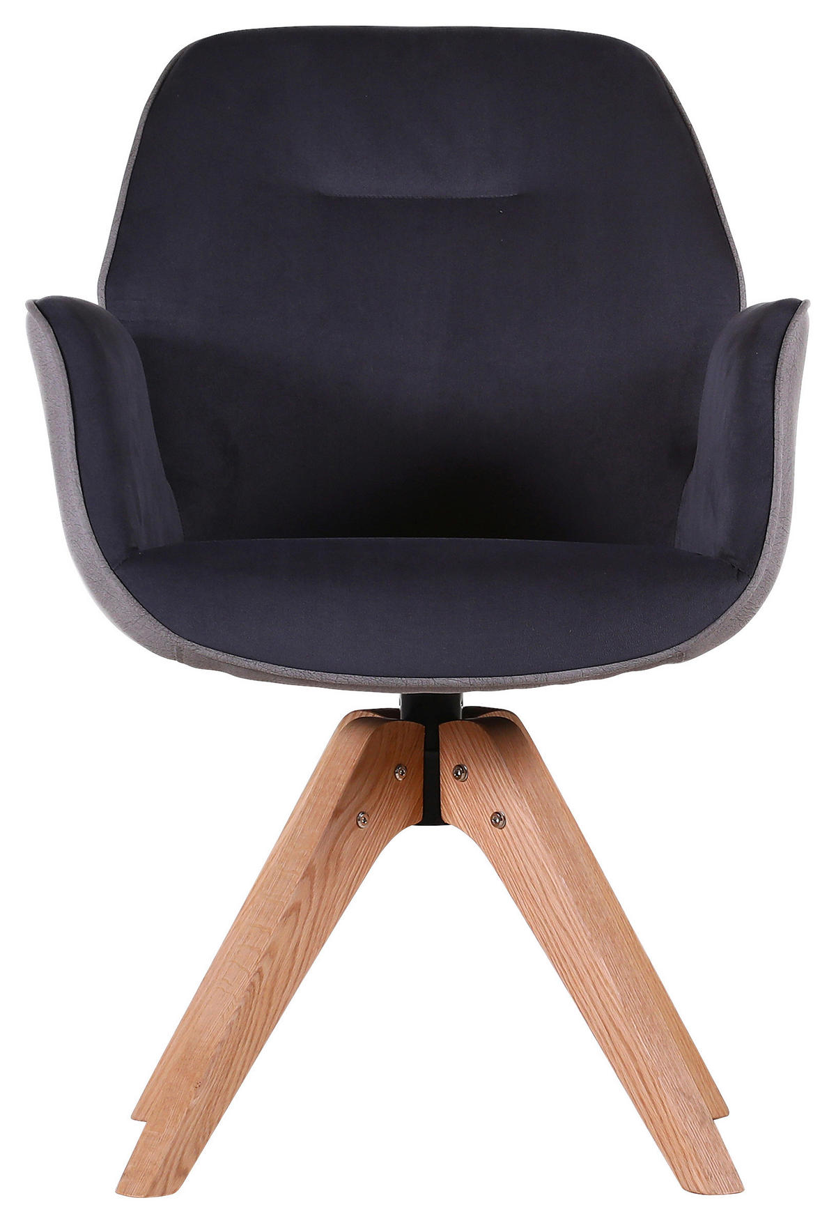 SESSEL Flachgewebe Hellgrau, Dunkelgrau    - Eichefarben/Dunkelgrau, MODERN, Holz/Textil (59/87/63cm) - Livetastic