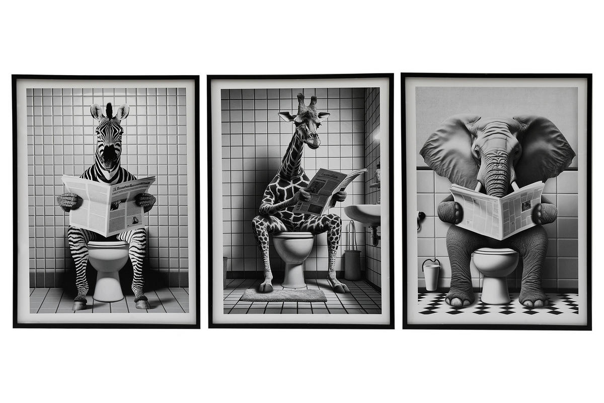 VÁSZONKÉP 45/60/2,5 cm  - fekete/fehér, Basics, faalapú anyag/textil (45/60/2,5cm)