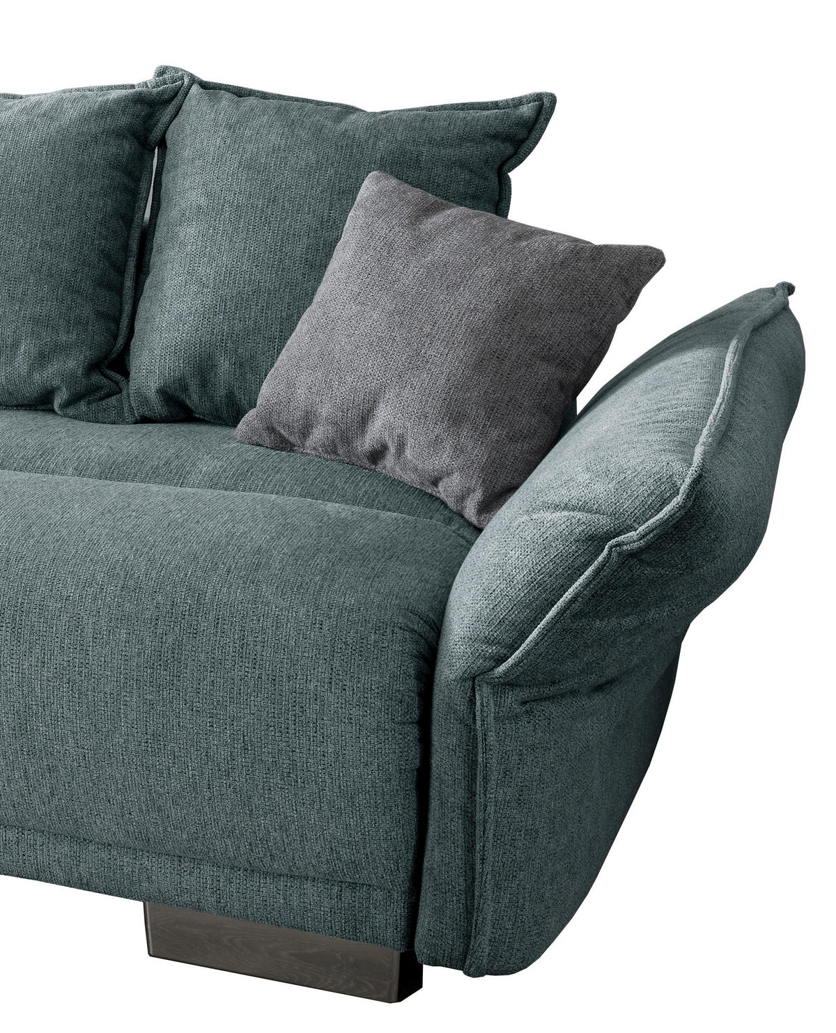 BIGSOFA in Chenille Mintgrün  - Chromfarben/Silberfarben, Modern, Kunststoff/Textil (242/71/90/131cm) - Livetastic