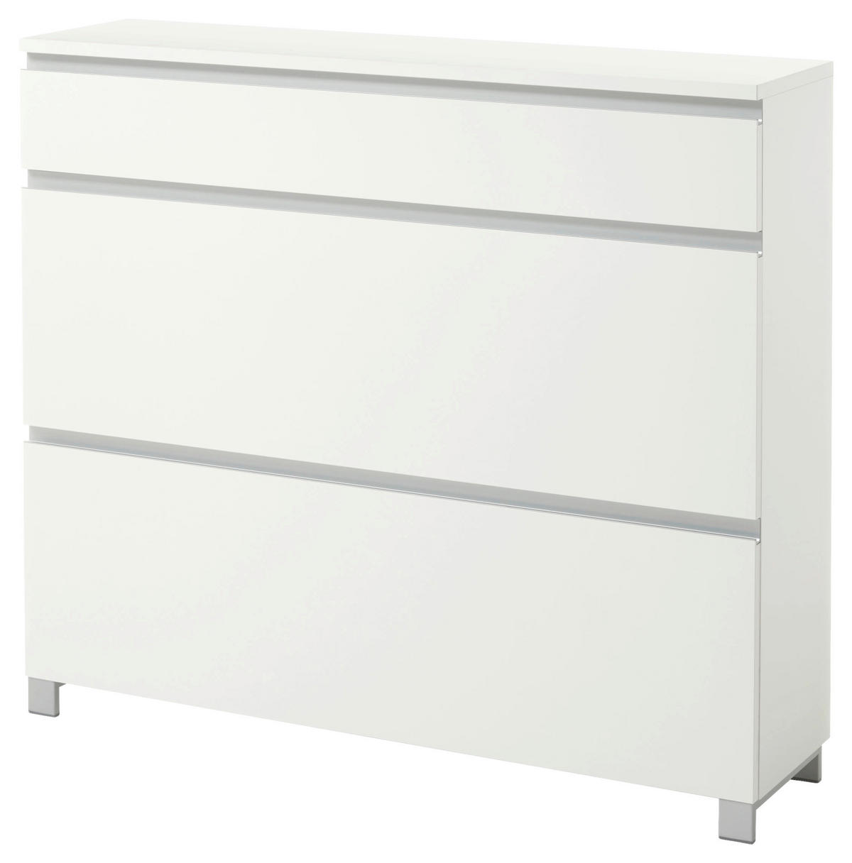 GARDEROBE 3-teilig  in 205/195/31 cm  - Weiss/Silberfarben, Design, Holzwerkstoff (205/195/31cm)