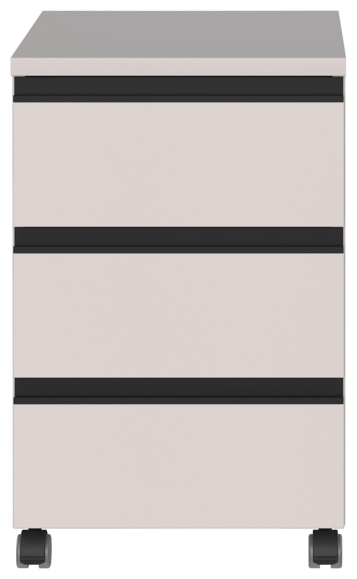 ROLLCONTAINER Kaschmir  - Kaschmir/Schwarz, MODERN, Holzwerkstoff/Kunststoff (40/63/50cm) - Germania