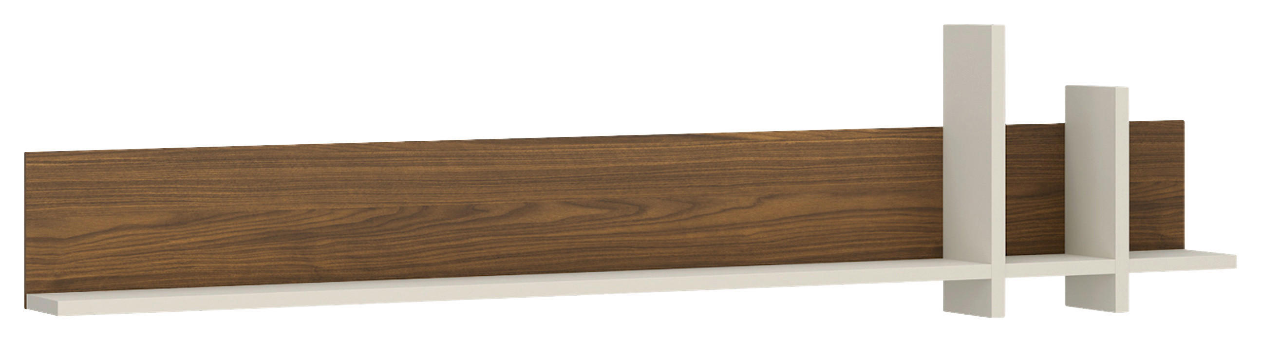FALIPOLC 180/45/25 cm diófa színű, kasmírszínű  - kasmírszínű/diófa színű, Basics, faalapú anyag (180/45/25cm) - Hom`in
