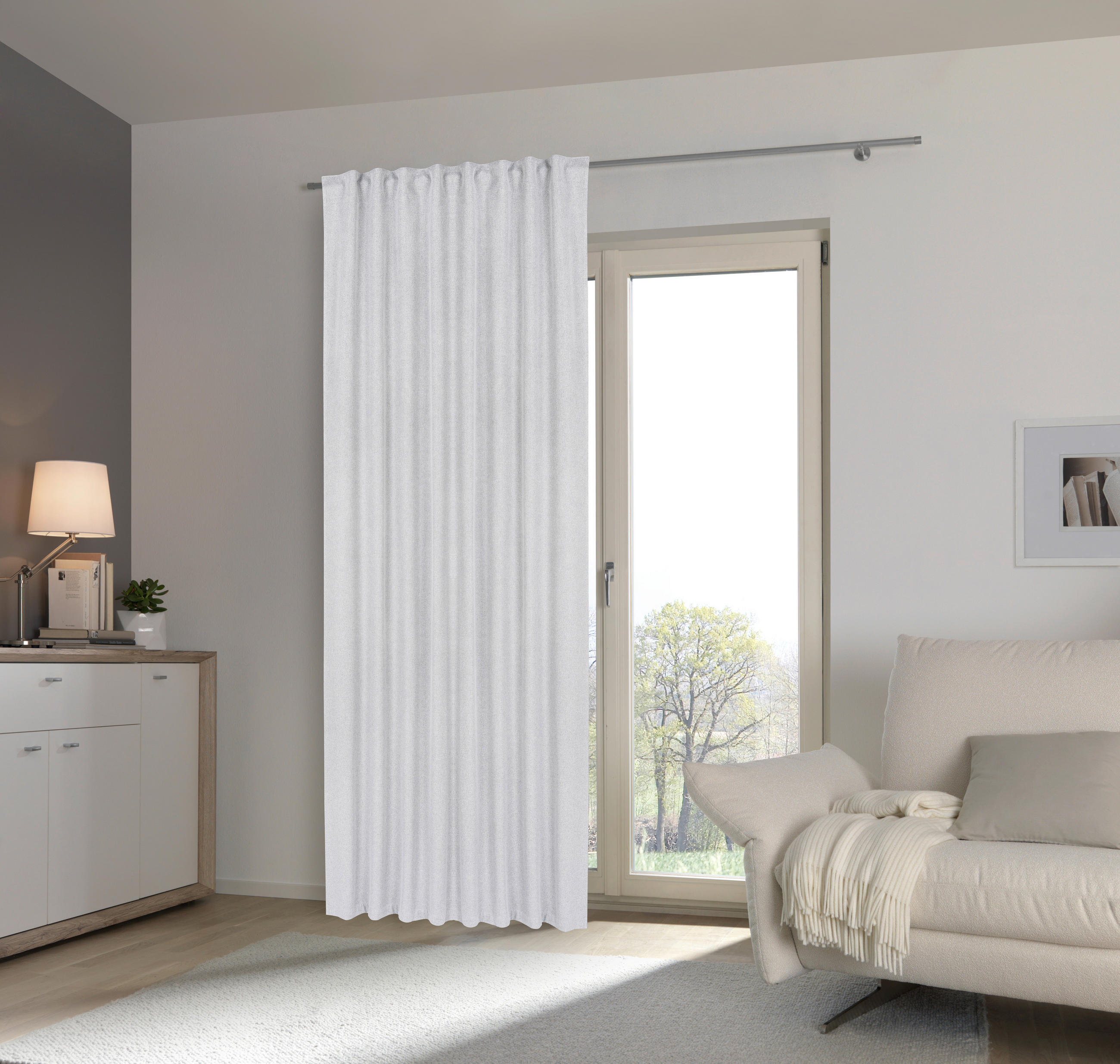 VERDUNKELUNGSVORHANG black-out (lichtundurchlässig)  - Weiss, Basics, Textil (135/255cm) - Esposa