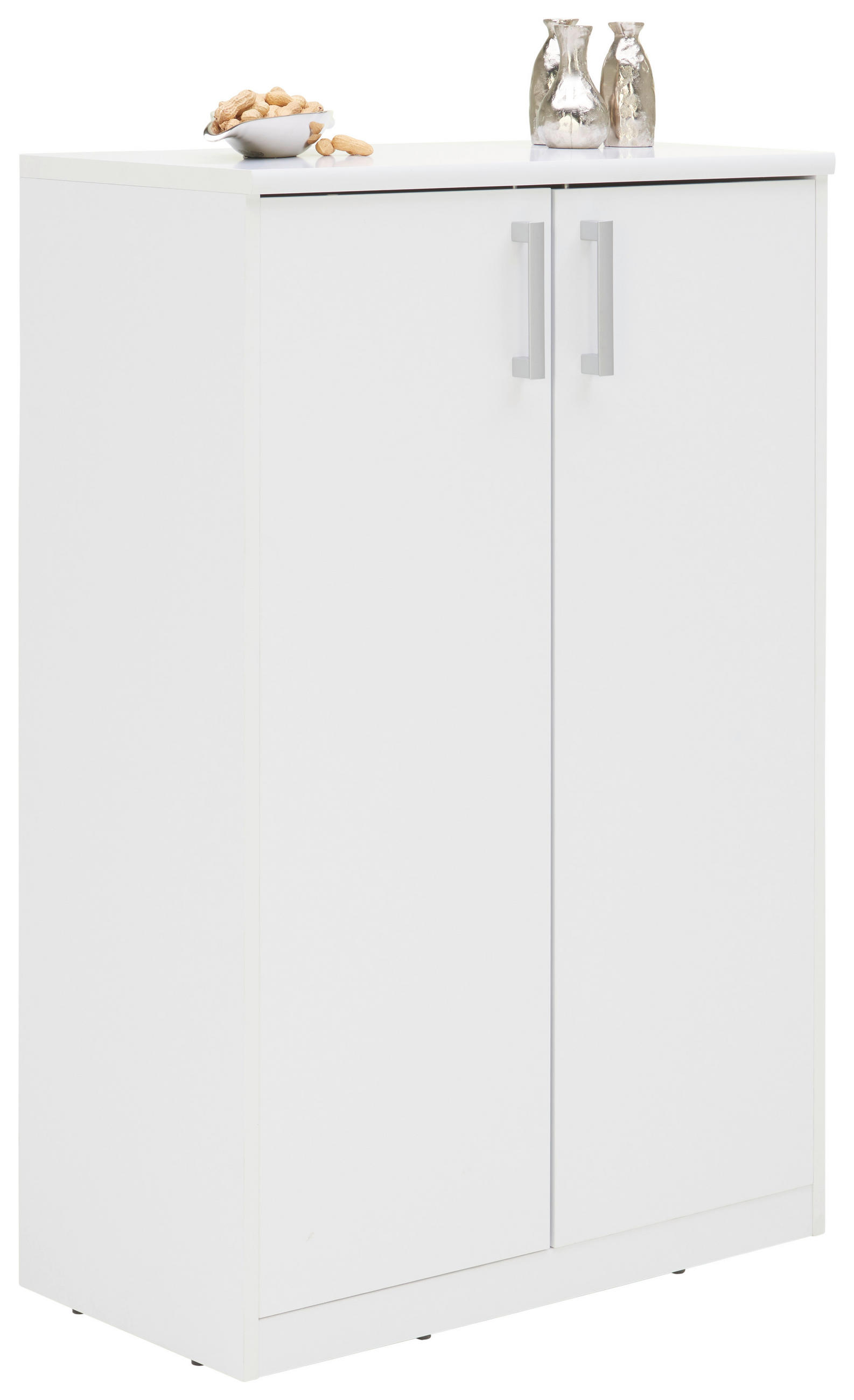 KOMMODE Weiß - Silberfarben/Schwarz, Basics, Holzwerkstoff/Kunststoff (72/110/36cm) - Xora