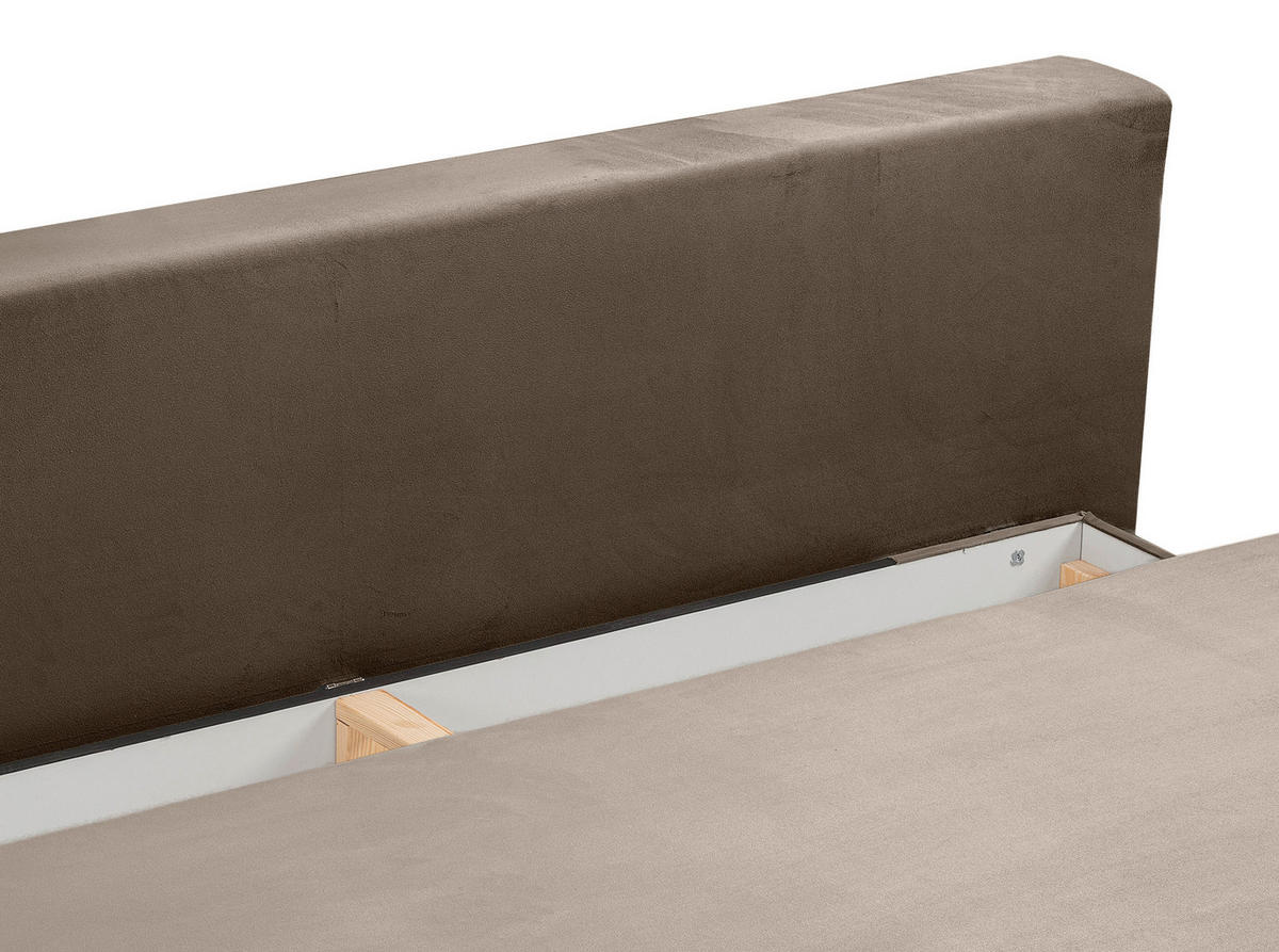 SCHLAFSOFA SORTO  mit Liegefunktion Cord Beigebraun  - Beigebraun/Schwarz, Basics, Holz/Textil (200/91/100cm) - MID.YOU