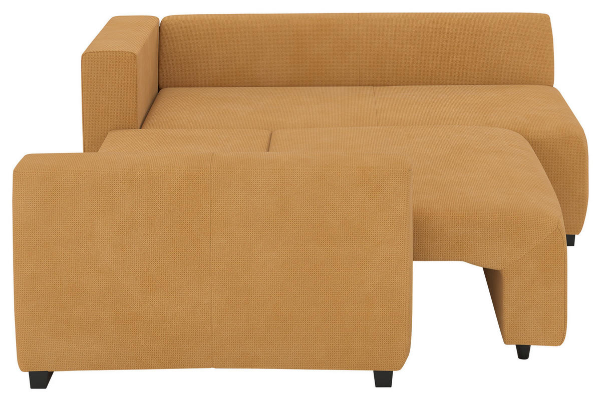 ECKSOFA  in Mikrofaser Senfgelb  252/170 cm  - Senfgelb/Schwarz, Trend, Kunststoff/Textil (252/170cm) - MID.YOU