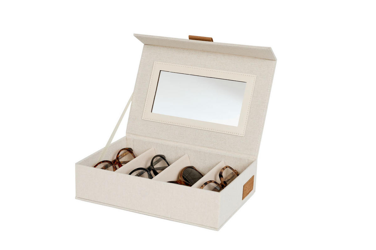 BRILLENBOX - Beige, Basics, Karton/Textil (24/16/6cm) - Store It
