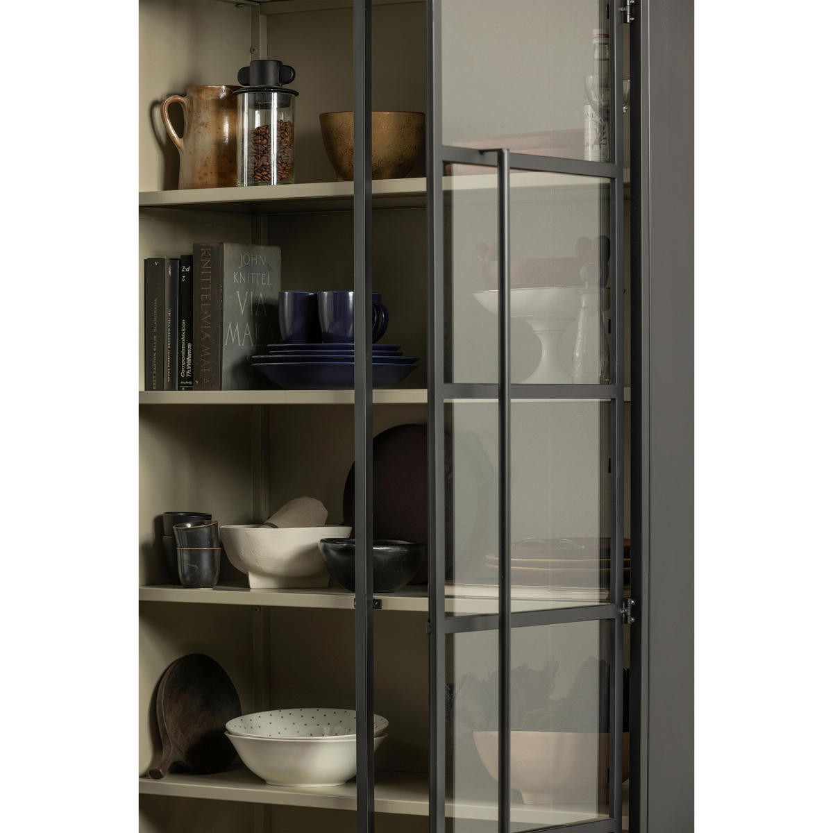 VITRINE in Schwarz  - Schwarz, Design, Glas/Metall (96/200/40cm) - Livetastic